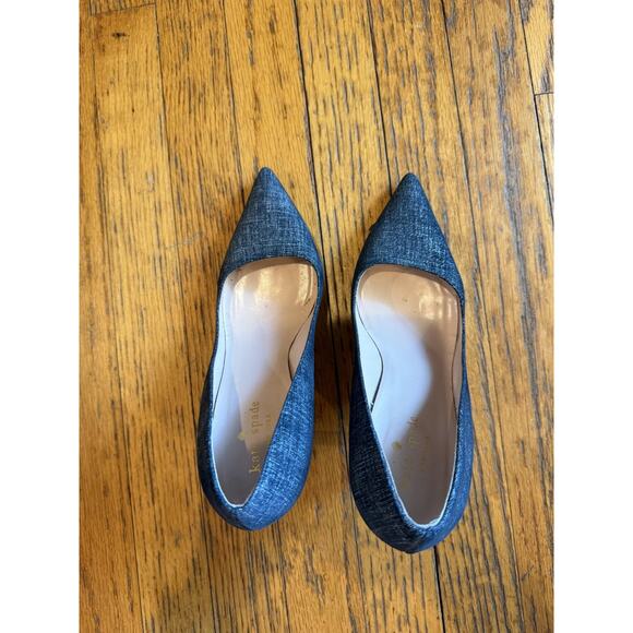 Kate Spade Shoes Womens Size 7B Blue Pointed Toe High Heel Pumps Made Italy - Picture 6 of 8